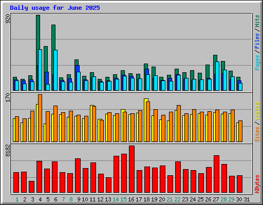Daily usage for June 2025