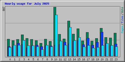 Hourly usage for July 2025